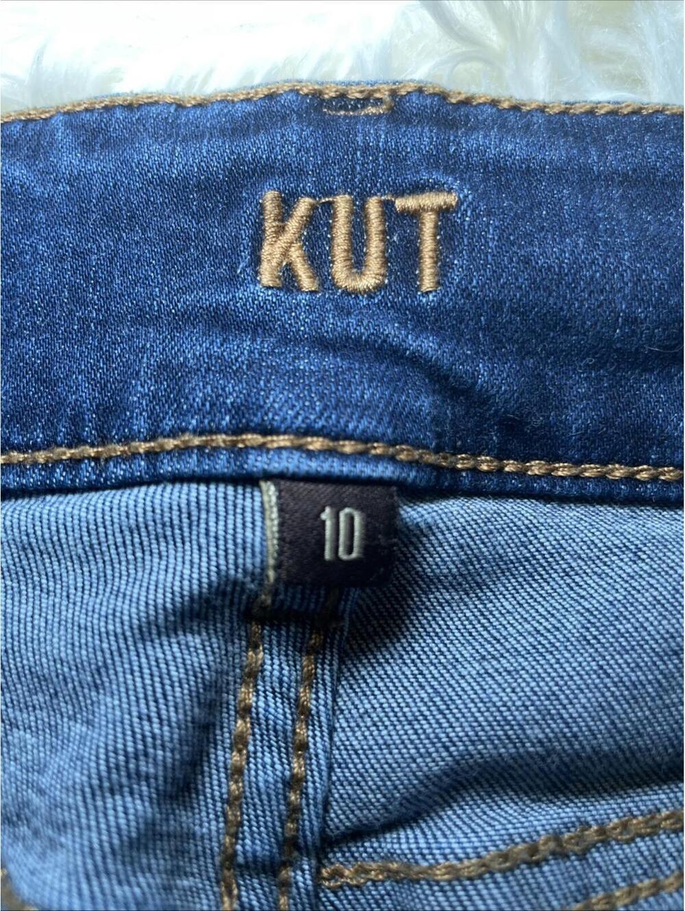 Kut From The Kloth jeans 58539 crop straight leg Raw Hem Size 10 - Picture 14 of 16